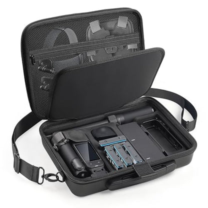 Carrying Case for Insta360 X5, Large Capacity Waterproof Travel Bag Protective Case Organizer for Insta 360 X5 Accessories, for Metal Cage, Charging Hub, Bullet Time 2.0, Foldable Selfie Stick