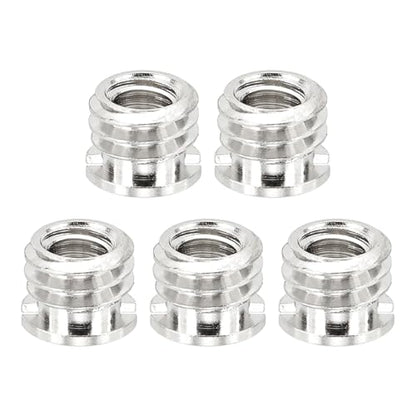 PATIKIL 1/4" Female to 3/8" Male Convert Screws Adapter, 5 Pcs Tripod Thread Adapter Mount for Camera Monopod Video DSLR SLR Mic Stand, Silver