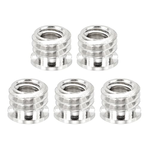 PATIKIL 1/4" Female to 3/8" Male Convert Screws Adapter, 5 Pcs Tripod Thread Adapter Mount for Camera Monopod Video DSLR SLR Mic Stand, Silver