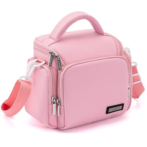 CADeN Compact Camera Shoulder Crossbody Bag Case Compatible for Nikon, Canon, Sony SLR/DSLR Mirrorless Cameras and Lenses Waterproof(1.0 S, Pink) - color: Pink, size: 1.0 S