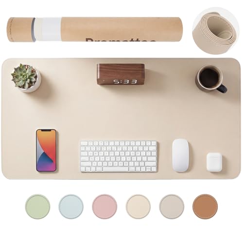Silicone Desk Mat for Minimal, Creative, Vanity Desk – Reduces Glare, Comfortable Viewing – Writable, Non-Slip, Waterproof, Roll-Up – Food-Grade Platinum-Cured Silicone, Gift Tube（Warm Beige） - color: Warm Beige
