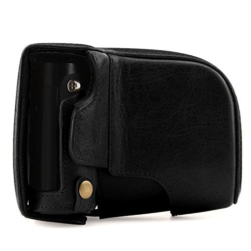 Mega Gear MG1402 Leica Q-P, Q (Typ 116) Ever Ready Genuine Leather Camera Case and Strap, with Battery Access, Black - color: Black