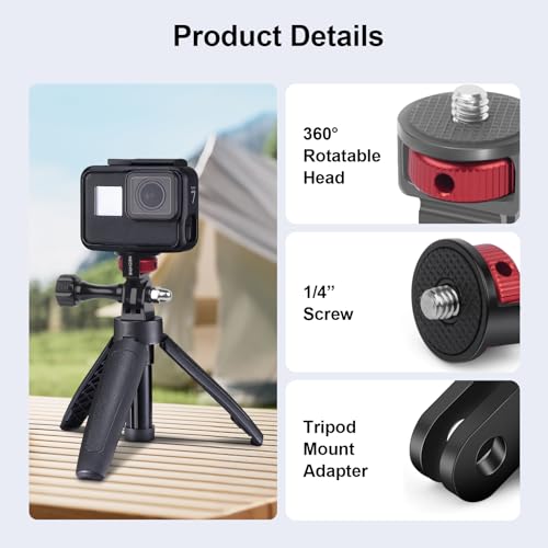 Tripod Mount Adapter Conversion Kit for Insta360 X4 X3/DJI Osmo Pocket 3/Gopro Hero,2pcs 1/4" Camera Mount Adapter for Tripod,Selfie Stick,Stabilizer & Action Gear