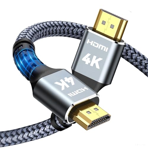 4K HDMI Cable 2.0, 50FT | High Speed 18Gbps, Braided Cord, Gold Plated Connectors, Supports HDR, 3D, ARC, HDCP 2.2 - size: 50FT