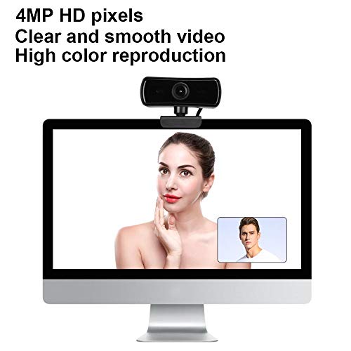 4K Webcam with Built-in Microphone, Widescreen USB Web Camera, Streaming Computer Web Camera for Live Broadcast/Video Conferencing(Black)