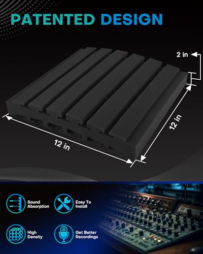 50Packs Curved Sound Proof Foam Panels for Walls, 2" Acoustic Panels Sound Absorbing Dampening, Soundproofing Noise Reducing Cancelling Treatments for Home Office Recoding Studio Decor, 2x12x12 Black - size: Upgraded Curved 50Packs
