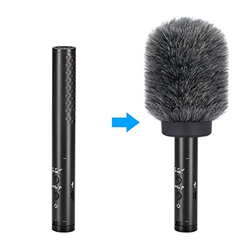 YOUSHARES NTG Furry Microphone Wind Shield - Windscreen/Windmuff for Rode VideoMic NTG and Microphones with Maximum Slot Length of 100mm (3.9") and Diameter of 18-24mm （Shag, Gray） - color: NTG Shag