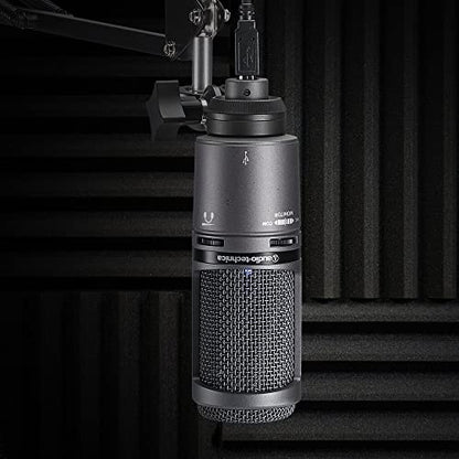 Audio-Technica AT2020USB+ Cardioid Condenser USB Microphone, with Built-in Headphone Jack & Volume Control, Perfect for Content Creators (Black) - color: Black, style: AT2020USB+