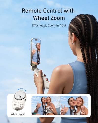 TELESIN Magnetic Phone Tripod, Mini Selfie Stick with Zoom Remote, Pocket-Size Mag-Safe Stand for iPhone 17 16 15 & Android, Solo Travel Gear & TikTok Vlogging Accessory