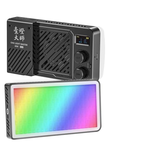 ULANZI 40W Portable RGB Video Light, 5000mAh Rechargeable LED Camera Light, 20 Scene Modes, 2700-6500K Mini Studio Lighting for YouTube, Vlogging, Live Streaming, Photography - color: LM-P40RGB