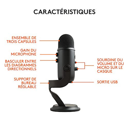 Blue Yeti USB Microphone - Blackout Edition (Renewed)