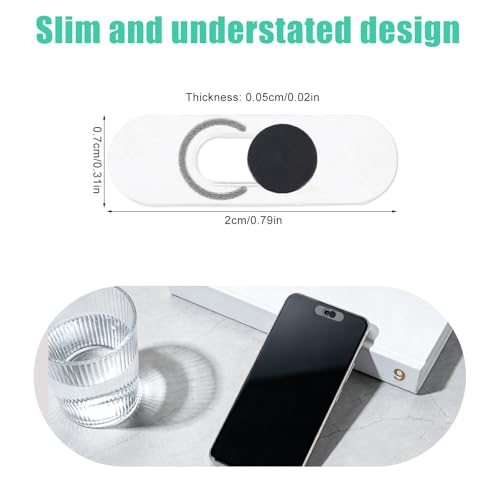 2pcs Cell Phone Front Camera Cover for Android Pixel Galaxy iPad, Centered Single Camera Slide Privacy Protection Web Cam Protector for Computer Laptop Ultra-Thin Webcam Cover (Black)