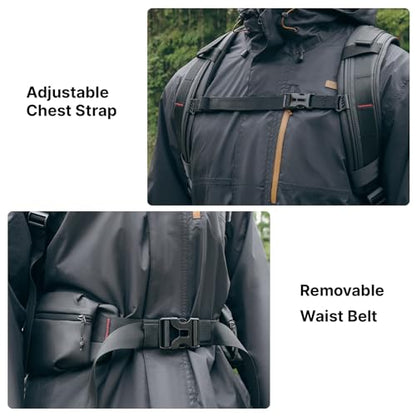 ULANZI BP10 35L Hardshell Camera Backpack, Professional Splash-proof Photography Camera Case Anti Theft Travel f Photographers Unisex Drone DSLR Mirrorless Camera Lens Tripod Holder 17'' Laptop Black