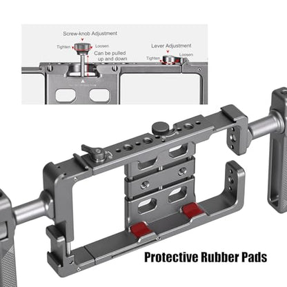 PCR-01 Smartphone Cage Universal Phone Video Rig Kit with Handle, Phone Stabilizer for Video Recording Cell Phone Filming Accessories
