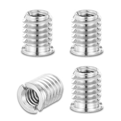 4 PCS 1/4 to 3/8 Adapter, 1/4 Female to 3/8 Male Adapter Tripod Thread Adapters 12 Mm Height Reducer Bushing Convert Screw Adapters for Camera Dslr Slr Monopod Tripod Ballhead Stand and Video Light