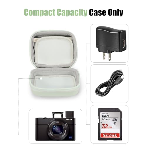 Cwatcun Carrying & Protective Case for Digital Camera, Small Camera Pouch for AbergBest 2.7" LCD Kodak Pixpro/Canon PowerShot ELPH 180/190 / DSCW830 Travel Cameras, Water-resistant Case - Green - color: Green