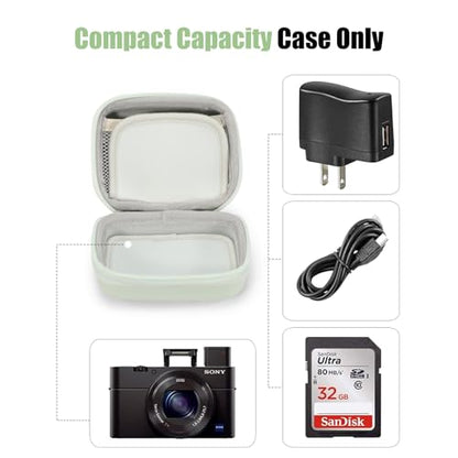 Cwatcun Carrying & Protective Case for Digital Camera, Small Camera Pouch for AbergBest 2.7" LCD Kodak Pixpro/Canon PowerShot ELPH 180/190 / DSCW830 Travel Cameras, Water-resistant Case - Green - color: Green