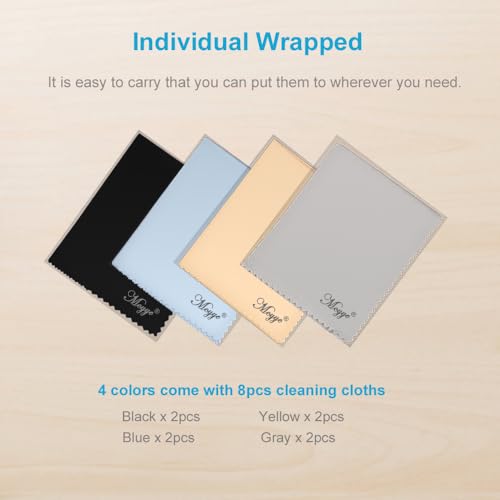 8 PCS Eyeglass Microfiber Cleaning Cloth for Glasses, 6 x7 in Cleaner | Premium Lens Wipes Cloth for Electronics, Glasses, TV Screen, Cell Phone and Laptop, Works Well for Cleaning the Screens
