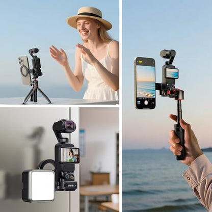 ULANZI PM01 Magnetic Mount Stand Compatible with DJI OSMO Pocket 3/4/4P | Aluminium Expansion Camera Holder with Cold Shoe and 1/4'' Mount,181/270/360° Adjustment Magnetic Adapter Xtra Accessories