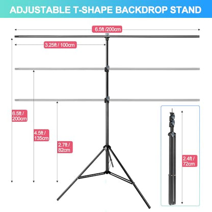 Green Screen Backdrop with Stand for Streaming, 6.5X 10ft (WxH) Protable Green Screen with 6.3 x 6.5 ft Stand kit, Greenscreen Background with Stand Carrying Bag 5 Spring Clamps - color: Green, size: 6.3 x 6.5 Ft