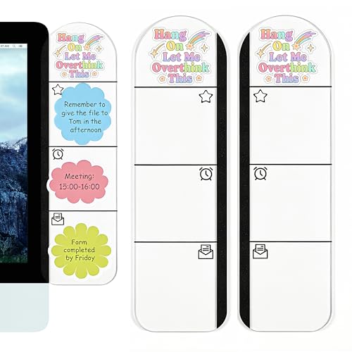 Hang On Let Me Overthink This Office Desk Accessories 2pcs Computer Monitor Memo Board Message Board Supplies for Home Desktop Decor - color: Hang on Let Me Overthink