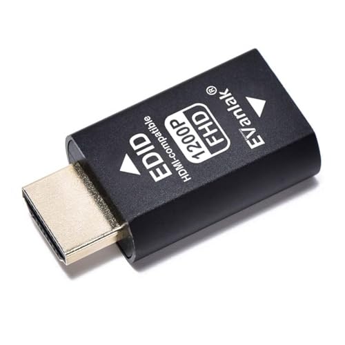 EVanlak Hdmi Edid Emulator Passthrough 3rd Generrtion Premium Aluminum Eliminated Emulator Adapter Work with Mac Thunderbolt to HDMI Switches/Extender/AV Receiver/Video Splitters-1920x1200@59hz - color: HDMI EDID 1200-1P