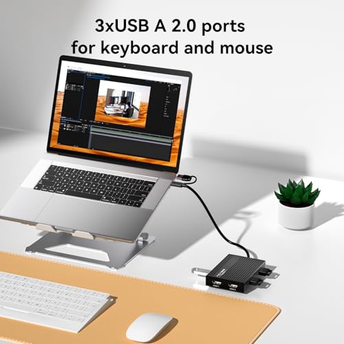 ACASIS USB C to Dual HDMI DisplayLink Adapter, 4K@60Hz, 2 HDMI & 3 USB-A Ports, 100W PD Charging, USB C DisplayLink Docking Station for Mac M1/M2/M3/Windows,USB A/C to Dual Monitor Adapter (Black) - color: Black