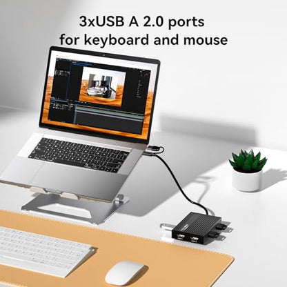 ACASIS USB C to Dual HDMI DisplayLink Adapter, 4K@60Hz, 2 HDMI & 3 USB-A Ports, 100W PD Charging, USB C DisplayLink Docking Station for Mac M1/M2/M3/Windows,USB A/C to Dual Monitor Adapter (Black) - color: Black