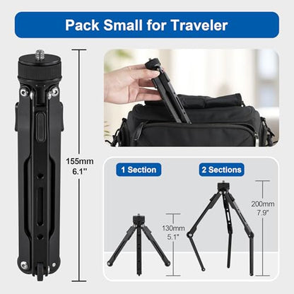 LEOFOTO Aluminum Mini Table Tripod, Weight 162g/0.35lb, Maxload 5kg/11lb, Foldable Stand, Compact Camera Spider Tripod, for Camera/Phone/Live Stream Light/Projector MT-03 Lightweight Version (MT-03S) - size: MT-03S Lightweight Version