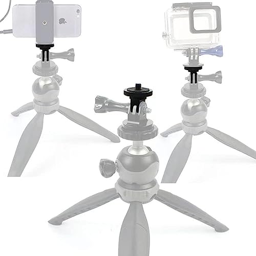 MEETOOT 2pcs Camera Tripod Adapter, 1/4" - 20 Conversion Adapter for Action Camera to 1/4" Screw Adapter Mount Accessories