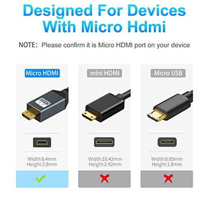 Twozoh Left Angled Coiled Micro HDMI to HDMI Cable, Micro HDMI to HDMI Coiled Cable 90°Degree Stretched Length 30cm to 150cm - Supports 3D/4K 1080p(5FT) - color: Left Angled, size: 5Ft