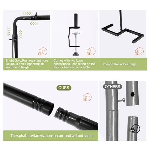 Square Backdrop Stand, 8.2FT Black Wedding Arch, Heavy Duty Balloon Arch Stand, Over The Table Rod Stand with Clamps, Adjustable Photo Booth Background, Backdrop Frame for Valentines Day Party - color: Matte Black