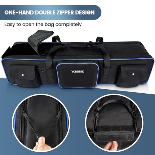 YOREPEK Tripod Carrying Case Bag 50.5", Resistant Light Stand Bag with 2 Removable Padding, Photo Studio Equipment Case for Tripods, Monopods, Speaker Stands, Umbrellas, Gear, Mic Stand, Tent Pole - color: 50.5*9.5*9.5