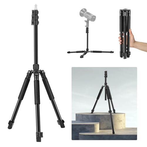 NEEWER Photography Light Stand, 1.5-6.4ft/47-195cm Aluminum Reversible Studio Lighting Tripod, Portable Phone Video Stand w/ 1/4" Screw for Strobe Light Camera Softbox, 4.4lb/2kg Load, ST195 - style: 195cm/1-Pack