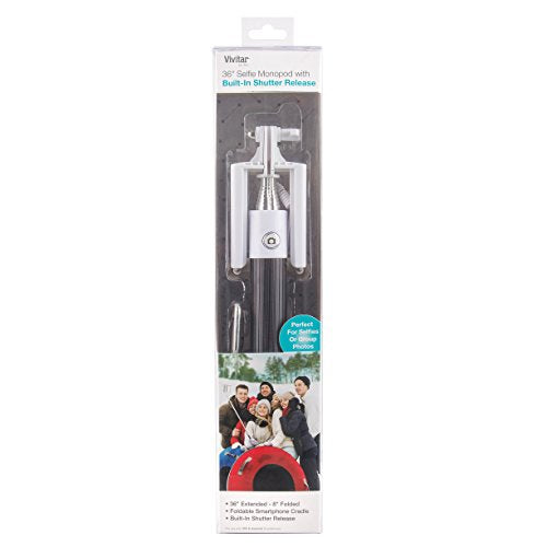Vivitar Selfie Stick with Aux-in Wired Shutter Release (Black) - color: Black