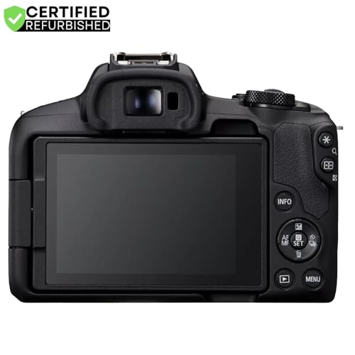 Canon EOS R50 Mirrorless Camera (Black) with RF-S 18-45mm F4.5-6.3 is STM Lens 5811C012 (Renewed) Bundle with Deco Gear Photography Bag + Microphone + Tripod + Photography Ebook & Accessories Kit