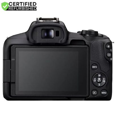 Canon EOS R50 Mirrorless Camera (Black) with RF-S 18-45mm F4.5-6.3 is STM Lens 5811C012 (Renewed) Bundle with Deco Gear Photography Bag + Microphone + Tripod + Photography Ebook & Accessories Kit