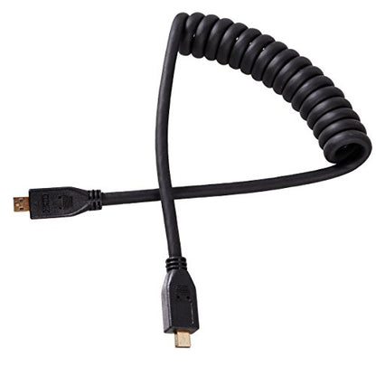UCEC 11.81"/30cm Coiled Micro HDMI to Micro HDMI Cable for Gopro Cameras Small HD Monitors - color: Micro to Micro