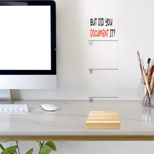 Monitor Memo Board Computer Monitor Memo Board But Did You Document It Sign Acrylic for Computer Monitors No Screen Damage With Removable Design 12.6x 3.15 x 0.2 inches - style: Document