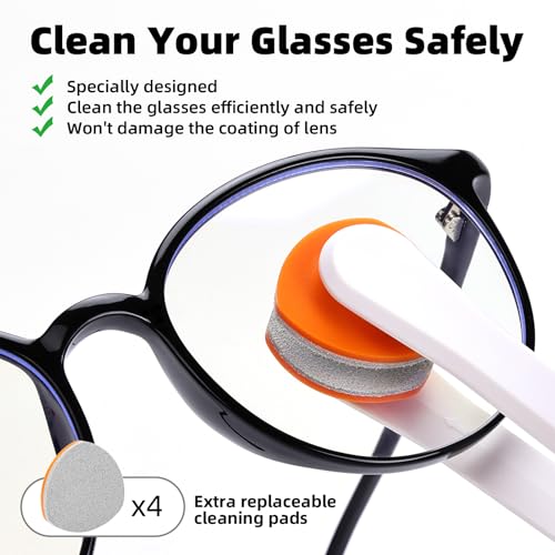 Ordilend Glasses Cleaner, Glasses Cleaning Kit with Eyeglass Cleaner Spray, Eyeglass Lens Cleaner, Microfiber Cleaning Cloth,Portable Eyeglass Repair Kit with Screws, Safe for All Lens(White) - color: Off-white
