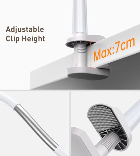 Magnetic Gooseneck Phone Holder Mount for iPhone 17/16/15/14/13/12 - Magnetic Stand Tabletop Clamp 360°Rotation Adjustable for Office/Home Compatible with iPhone 17 16 15 14 13 12 Mini Plus Pro Max - style: Mount + White