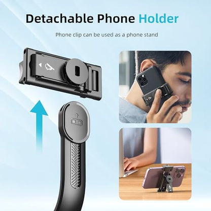 51" Selfie Stick Tripod, Extendable Cell Phone Stand with Remote, Aluminum Alloy Smartphone Travel Tripod Phone Stand for iPhone 15/14/13/12 Pro Max, Samsung, Huawei, GoPro - color: Black, size: 51in-Aluminum Pole