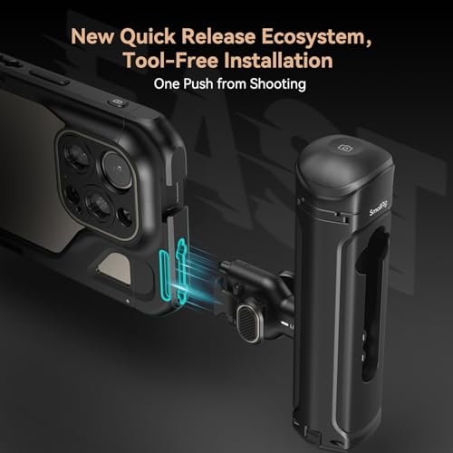 SmallRig Dual Handheld Phone Cage Kit for iPhone 15 Pro Max, Mobile Video Rig Cage Kit with Wireless Quick Release Dual Handles for Video Recording/YouTube/Live Streaming/Vlog