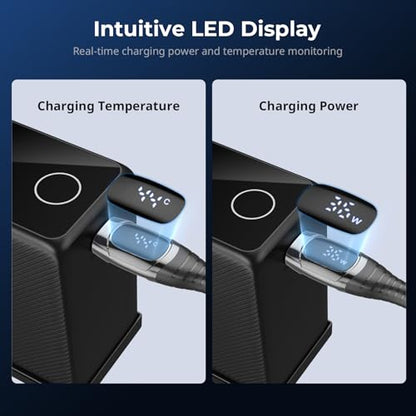 SMALLRIG 240W USB C to USB C Cable (3.28ft), PD 3.1 240W Fast Charging Cable with LED Dislpaly V Mount Battery, for Anker Charger, for iPhone 17, for Samsung S23, for MacBook Pro - style: With Display