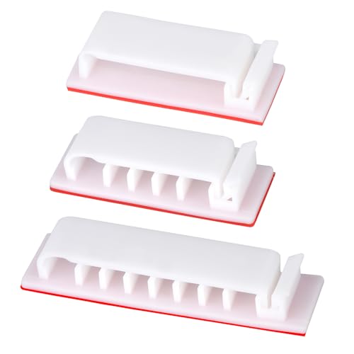 Cable Management Clips, 20Pcs Cable Organizers Wire Clips Cord Holder for TV PC Ethernet Cable Desk Home Office (White) - color: White