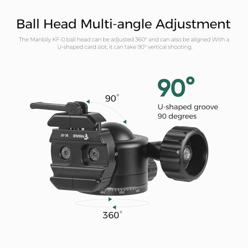 FANAUE Low Profile Tripod Ball Head 40mm Tripod Head 360 Panorama Ball Head Mount for Tripod, Monopod, DSLR, Camcorder, Compatible with Arca Quick Release Plate Max Load 22lbs