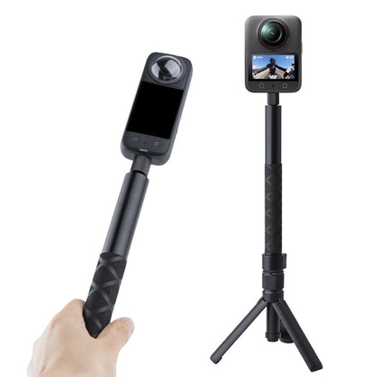 Bullet Time Handle Tripod Rotating Grip with Invisible Selfie Stick for Insta360 X5/X4, DJI OSMO Pocket 3, GoPro,1/4" Thread, 6 lbs Capacity, Compact Selfie Stick & Tabletop Tripod (47 inches)