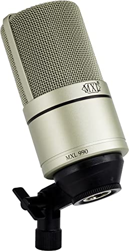 MXL 990/991 Large and Small Diaphragm Condenser Microphone Bundle Project/Home Studio Recording | XLR | Cardiod (Champagne) - style: 990/991