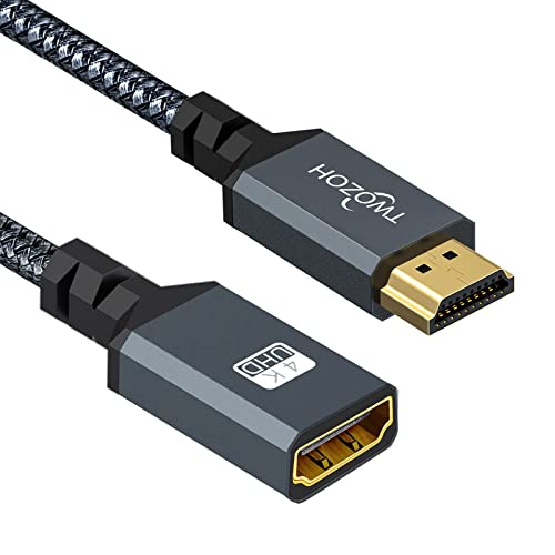 Twozoh HDMI Extension Cable 1FT, Male to Female Cord, HDMI 2.0 Cable Adapter Support 4K@60Hz 3D HDR - color: 4K 1-PACK, size: 1 FT