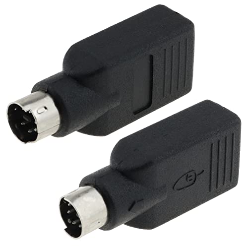 E-outstanding USB to PS2 Adapter, 2PCS Black USB Female to PS/2 Male Converter Adapter for Mouse Keyboard, Black